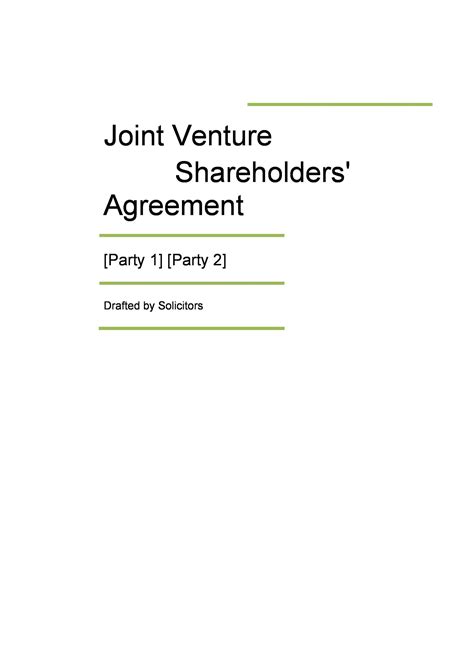 Simple Joint Venture Agreement Templates Pdf Doc Templatelab