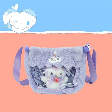 Cinnamonroll Melody Sanrio Sling Bolsa Mu Eca De Dibujos Animados Mi