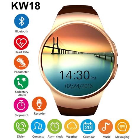 Inteligente Rel Gio Das Mulheres Dos Homens Mtk Kw Sim Smartwatch