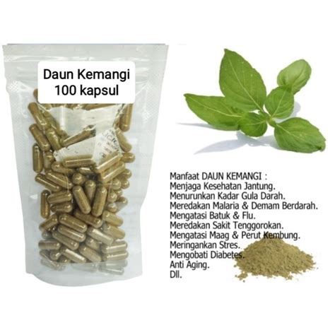 Jual Daun Kemangi Isi Kapsul Untuk Batu Ginjal Dan Jantung Shopee