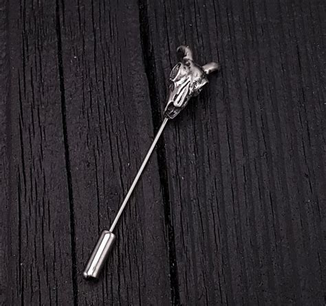 Ram Skull Ascot Stick Pin Solid 925 Sterling Silver Etsy