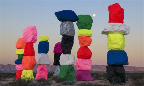 Ugo Rondinones Seven Magic Mountains Art Installation In Las Vegas