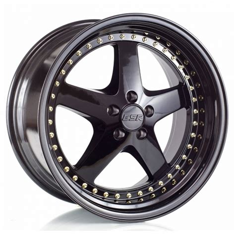 Esr Sr04 In Gloss Black Gold Rivets Wheel Specialists Inc