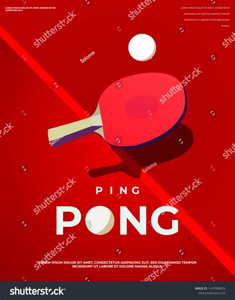 Ping Pong Poster Template Table Rackets Stock Vector Royalty Free