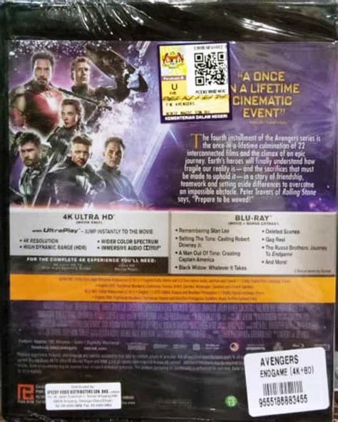 English Movie Avengers Endgame K Ultra Hd Blu Ray Hobbies Toys