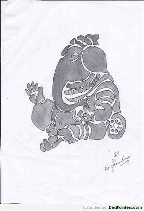 Pencil Sketch Of Lord Ganesh Ji | DesiPainters.com