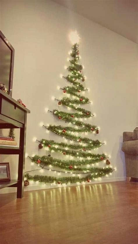 30 Diy Wall Christmas Tree To Except Your Space Christmas Decorations Apartment Wall