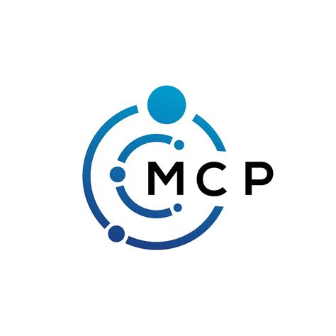 diseño de logotipo de tecnología de letras mcp sobre fondo blanco mcp