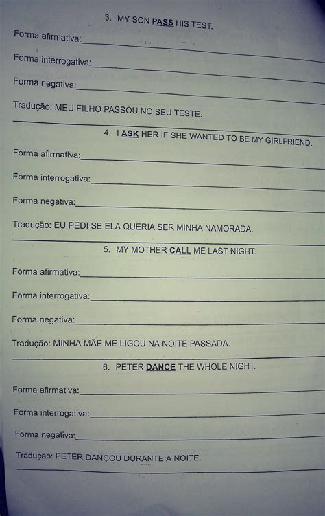 Oi Essa Atividade Esta Pedindo Para Passar As Frases Na Forma