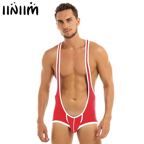 Billionm Mens Sexy Lingerie Bodystocking Wrestling Suspenders Singlet Mankini Jockstraps Bulge