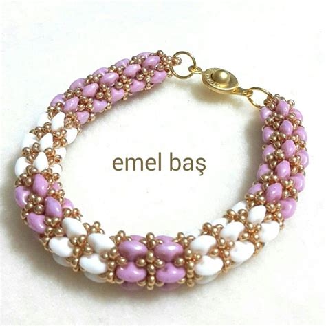 Superduo Bracelet By Emel Bas From Turkey Super Duo Beads Beaded