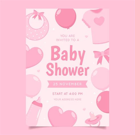 Plantilla De Invitaci N Para Baby Shower Vector Gratis