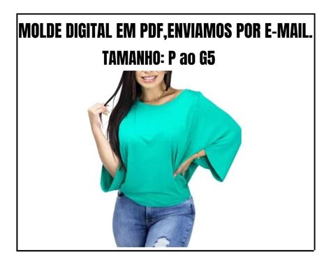 Molde Digital Blusa Manga Morcego P Ao G5 Arquivos Silhouette E