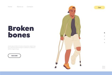 Premium Vector Broken Bones Headline For Landing Page Design Template Advertising