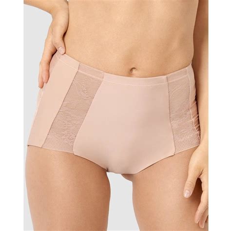 Sans Complexe Perfect Shape High Waist Lace Microfiber Brief Nude BIG W