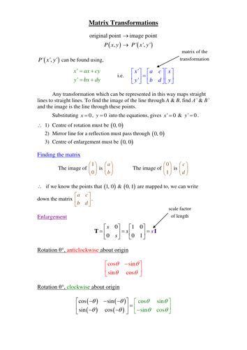 A Level Further Maths Matrices By Phildb Teaching Resources Tes