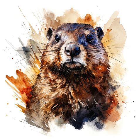 Premium Photo Groundhog Day Watercolor Illustration On White