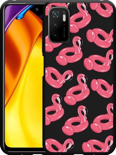 Xiaomi Poco M Pro Hoesje Zwart Inflatable Flamingos Designed By Cazy