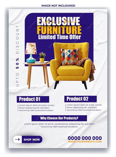 Premium Vector Furniture Sale Promotion Flyer Template Design