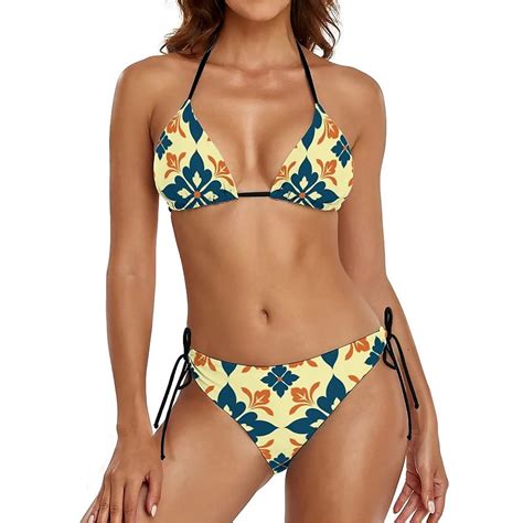 Mandala Thong Bikini Swimsuit Ombre Flower Print Swimwear Sexy Push Up