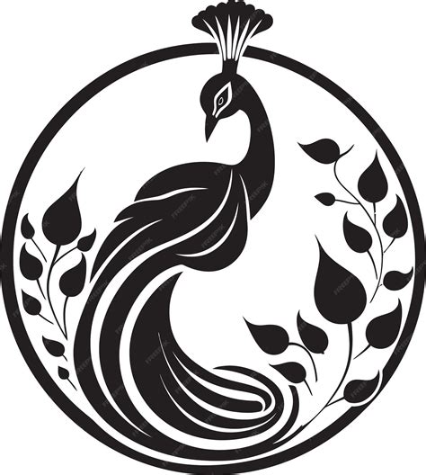 Premium Vector Sculpted Serenity Peacock Logo Icon Ebon Elegance