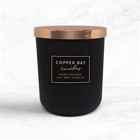 Large 30cl Matte Black Glass Jar Candle With Copper Lid New This Is