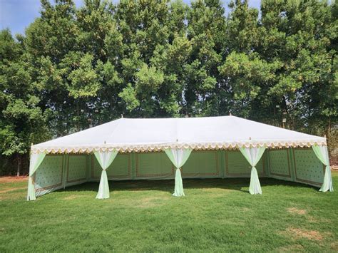 White Polyester Indian Wedding Tent For Weddingparty Size 6m X 12m