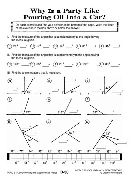 Free supplementary angles worksheet, Download Free supplementary angles ...