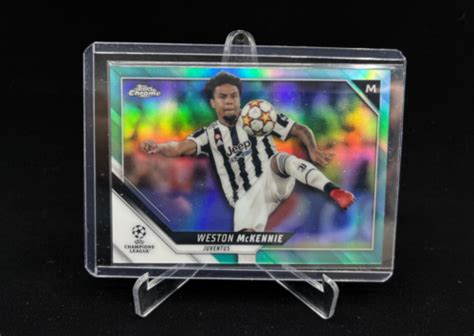 Topps Chrome Uefa Weston Mckennie Aqua Refractor