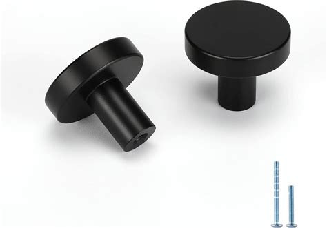 Homdiy 20 Pack Black Drawer Knobs Round Matte Black Kitchen Cabinet