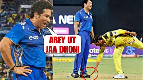 MS Dhoni Touch Sachin Tendulkar Feet During Csk Vs Mi Match YouTube