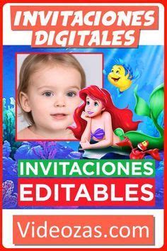 Plantilla SIRENITA Personalizable GRATIS Y Video Invitaciones Premium