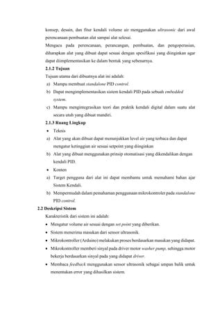Sistem Kendali Volume Air Pada Air Isi Ulang Dengan Ultrasonic Metode
