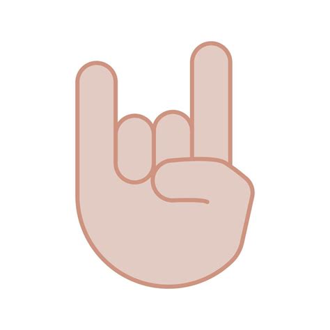 Rock on gesture color icon. Horns sign emoji. Devil fingers. Heavy ...