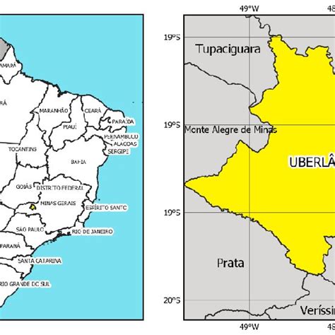 Distância De Itumbiara A Uberlândia - -Localização da cidade de Uberlândia/MG. | Download Scientific Diagram