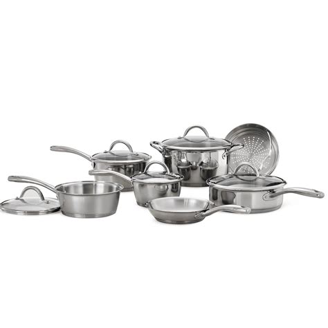 Tramontina Gourmet Stainless Steel Tri Ply Base Cookware Set 12 Piece