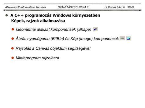 A C Programoz S Windows K Rnyezetben K Pek Rajzok Alkalmaz Sa Ppt