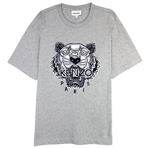 Kenzo Varsity Tiger Marled T Shirt Grey 094 Onu