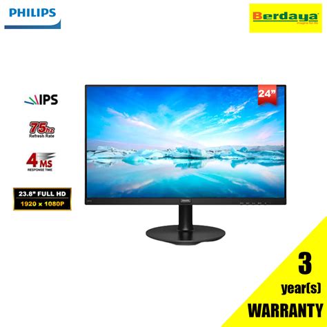 Philips 24 241V8 69 Full HD IPS 75Hz Adaptive Sync LCD Monitor Berdaya