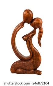 Wooden Statue Two Nude People Kissing Stock Photo Shutterstock