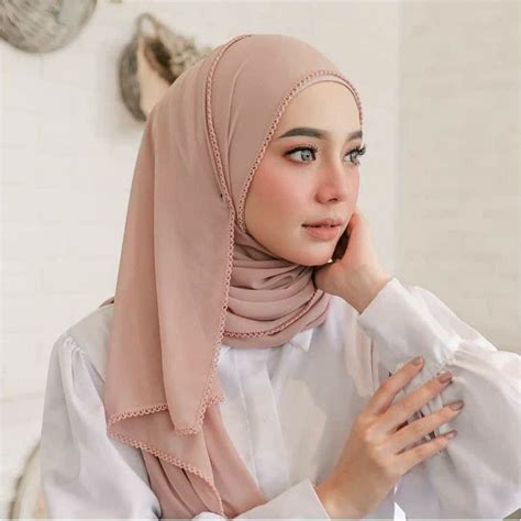 Jual Jilbab Pashmina Crochet Diamond Hijab Pasmina Picot Shopee