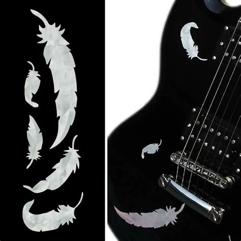 Aliexpress.com : Buy Inlay Sticker Decals for Guitar Bass White Feathers from Reliable decal for ...