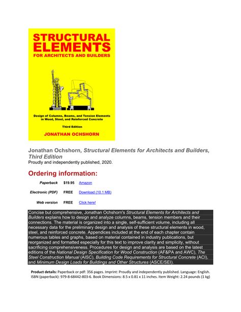 Pdf Structural Elements For Architects And Builders