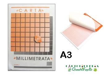 Blocco Carta Millimetrata A3 Formato 29 7x42 Fg 10 Il QuadrifoglioWeb