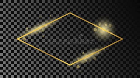 Gold Glowing Rhombus Shape Frame Stock Vector Illustration Of Shimmer