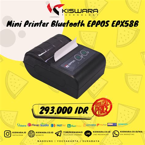 Jual Mini Printer Bluetooth EPPOS EPX58B Printer Portable 58mm