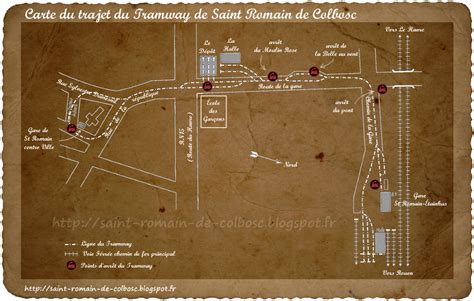 Saint Romain De Colbosc Carte Du Trajet Du Tramway De Saint Romain De