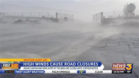 High Winds Cause Road Closures In Palm Springs YouTube