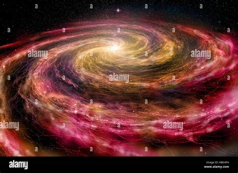 Spiral Galaxy In Deep Space D Illustration Stock Photo Alamy