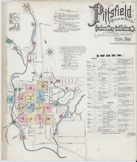 Pittsfield 1889 Old Map Massachusetts Fire Insurance Index Old Maps